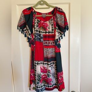 Anthropologie red print dress